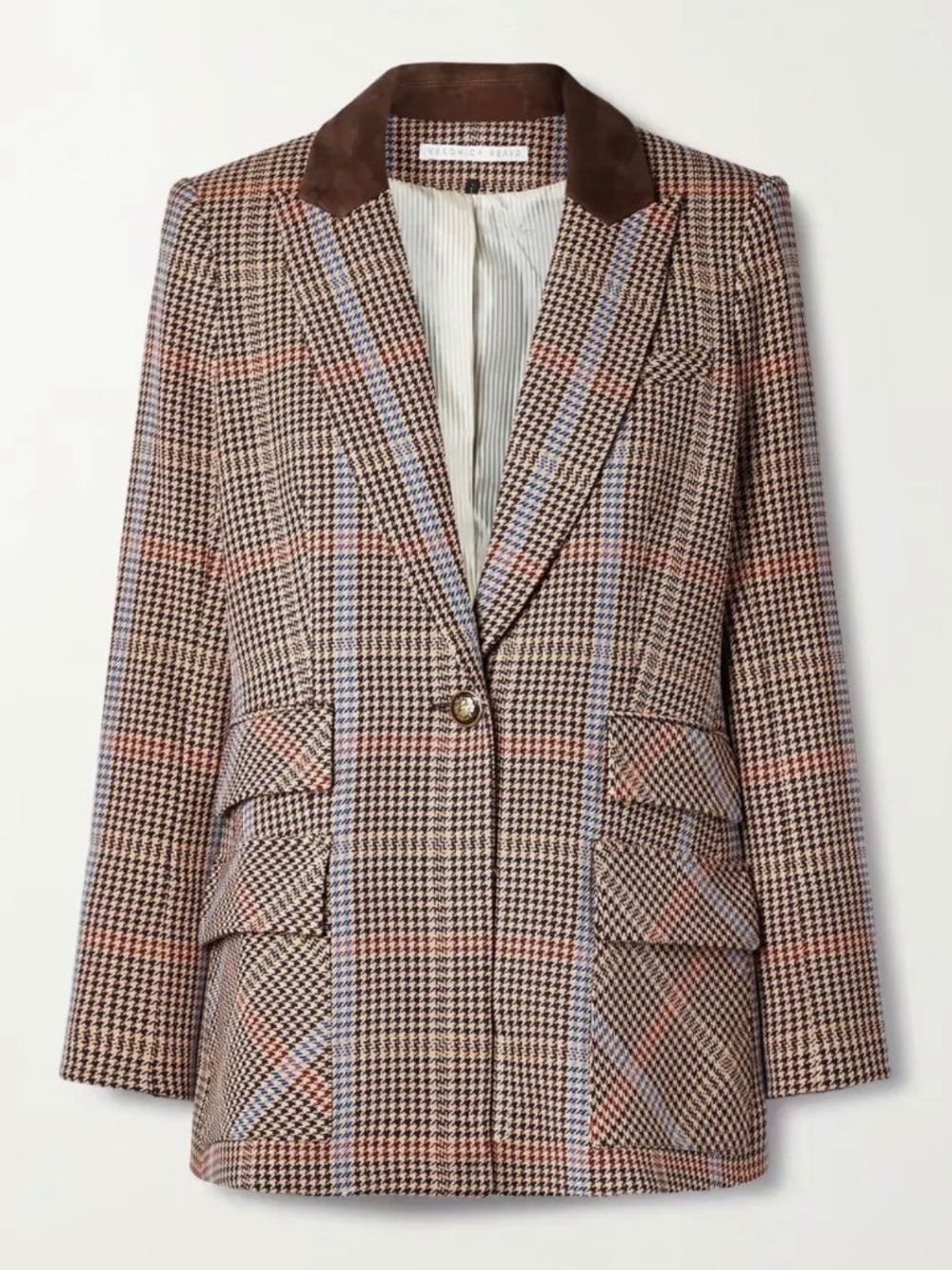 Veronica Beard - Destry Dickey Houndstooth Checked Tweed Blazer Sz 16
